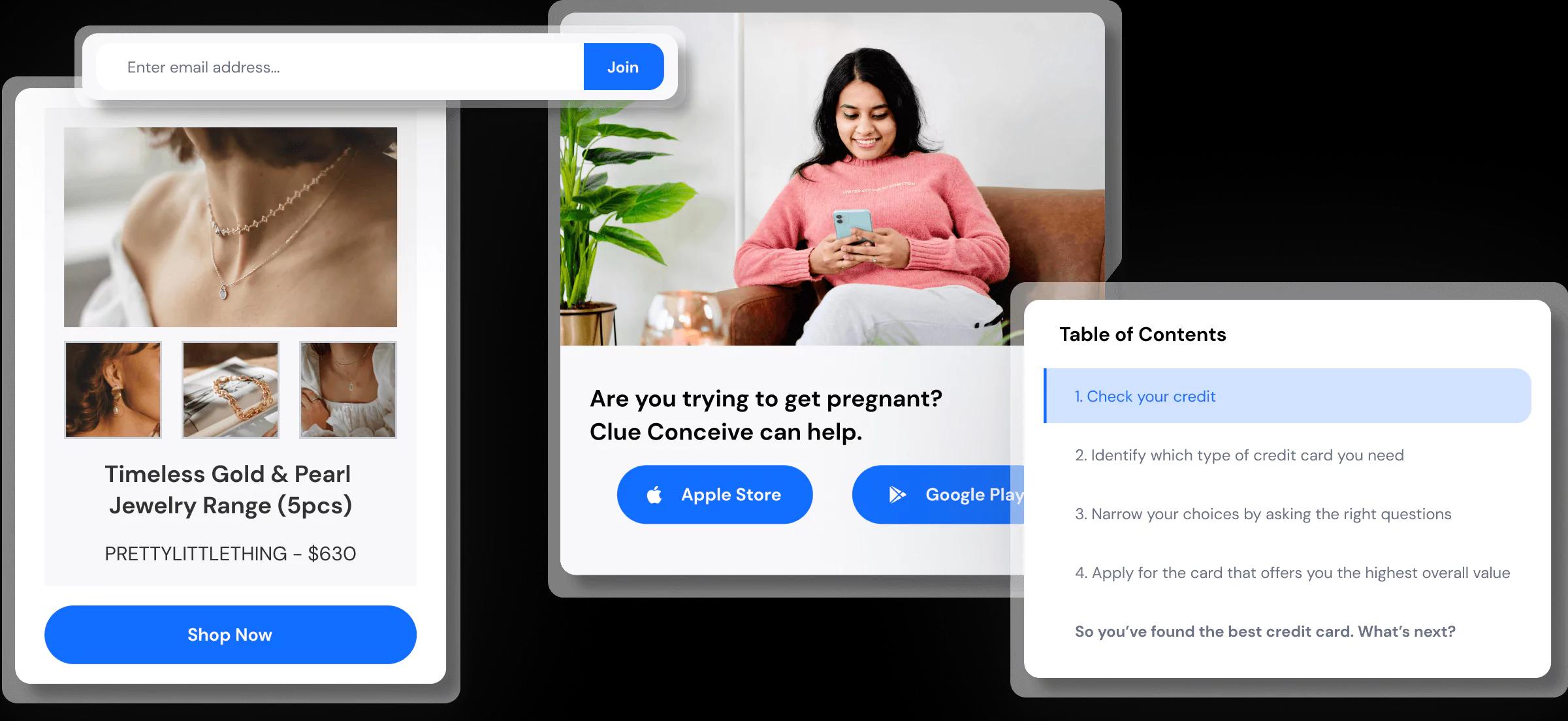 Enrich your content with customizable widgets